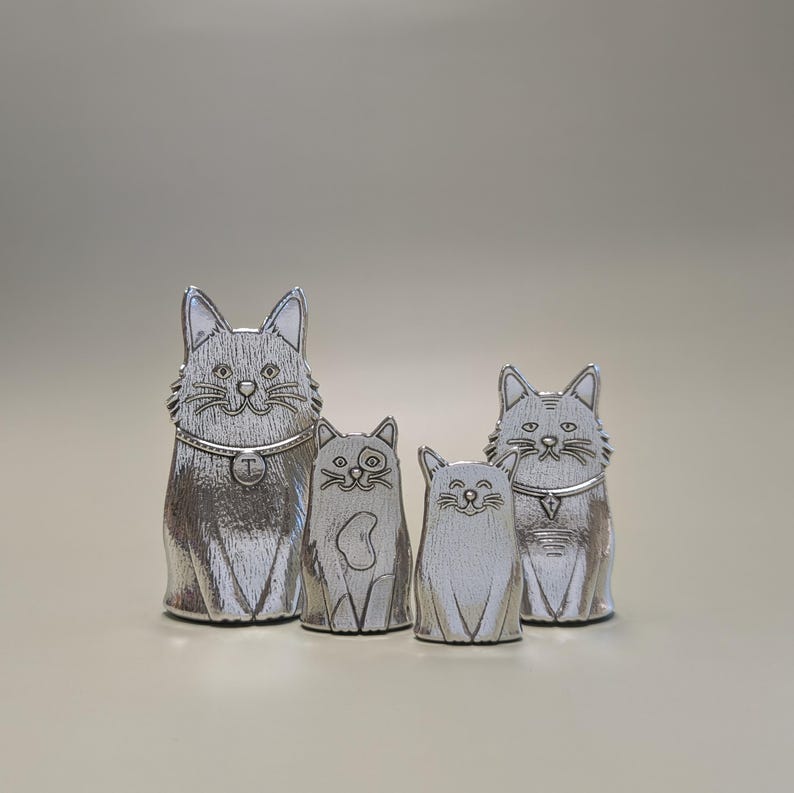 Cat Spoons- Family of Cats Pewter Measuring Spoons