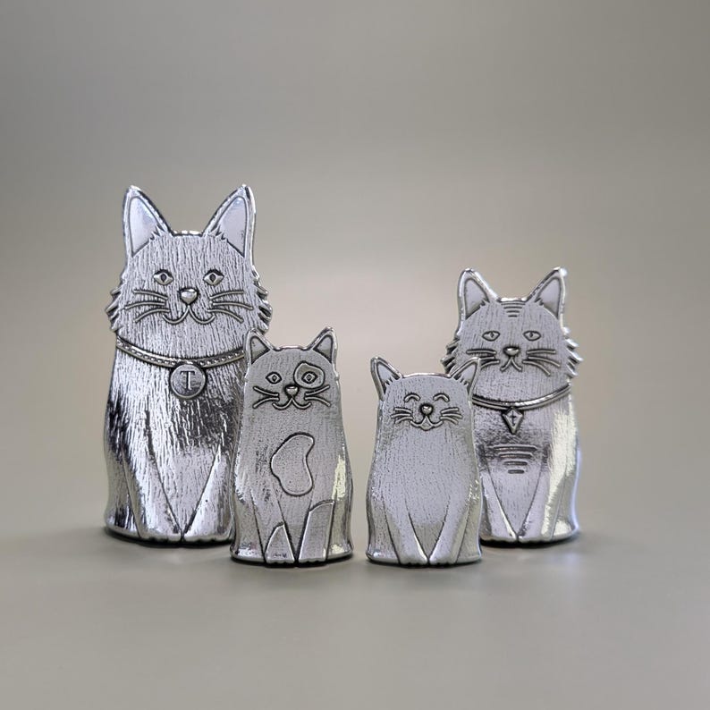 Cat Spoons- Family of Cats Pewter Measuring Spoons