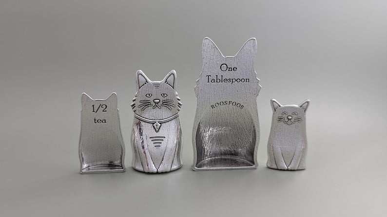 Cat Spoons- Family of Cats Pewter Measuring Spoons