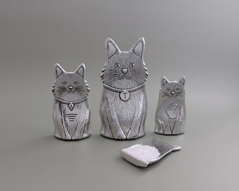 Cat Spoons- Family of Cats Pewter Measuring Spoons