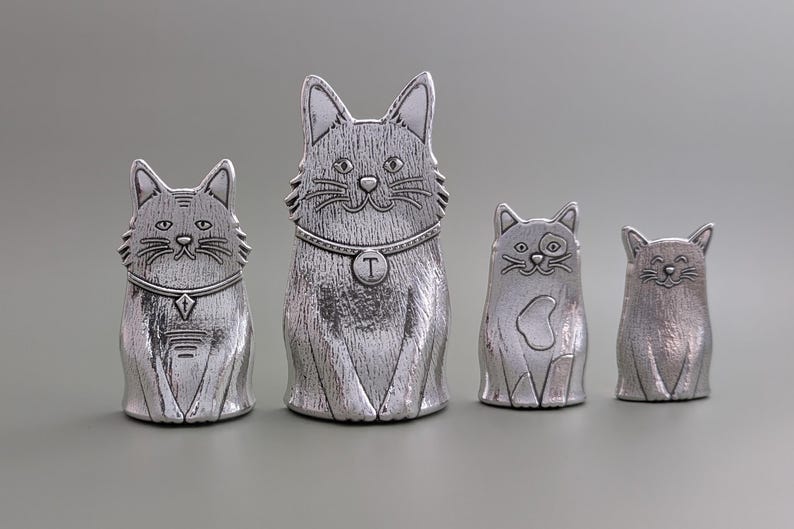 Cat Spoons- Family of Cats Pewter Measuring Spoons