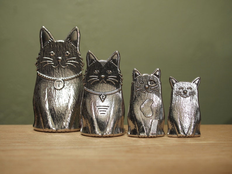 Cat Spoons- Family of Cats Pewter Measuring Spoons
